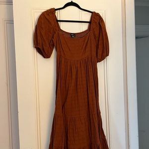 Pinkblush Square Neck Rust Maternity Dress